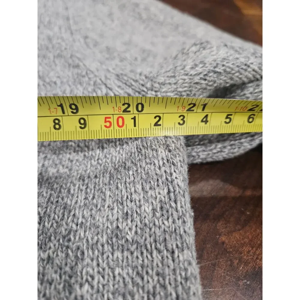 American Eagle Men’s Sweater L Gray Crewneck Elbow Patch Preppy Classic